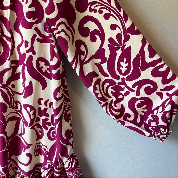 Zara Magenta and White Floral Swirl Mini Dress - Picture 5 of 6